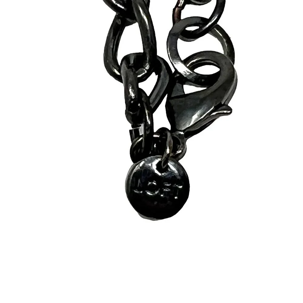 Loft Necklace Gunmetal Chain Purple‎ Clear Lucite Beads Cluster